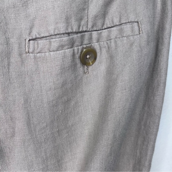 R&w Tan Linen Trouser Pants Size 4 - Picture 6 of 9